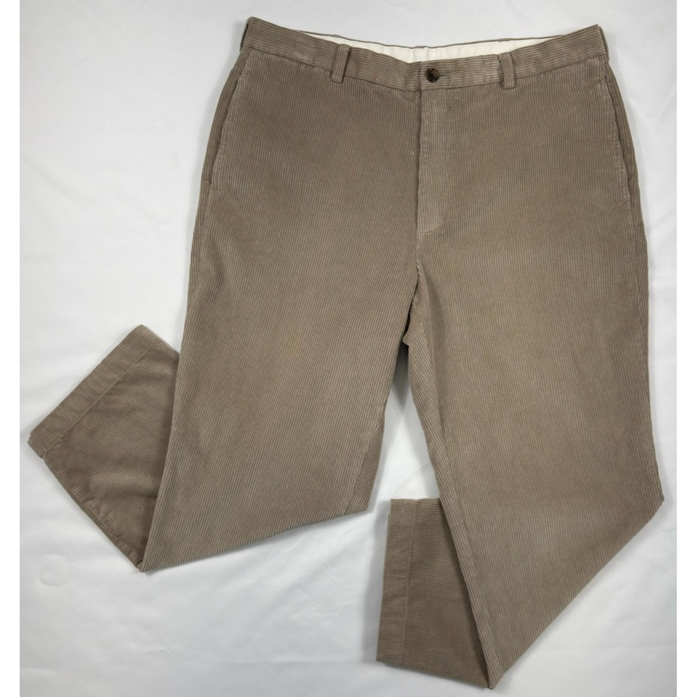 Brooks Brothers 346 Mens 38x28.5 Corduroy Pants Tan Classic Fit